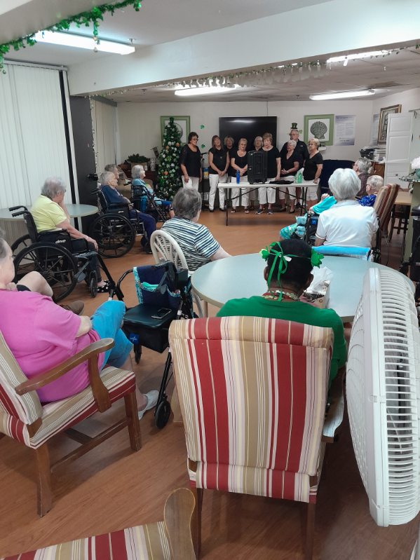 residents attending an event at the winter haven assisted living facility