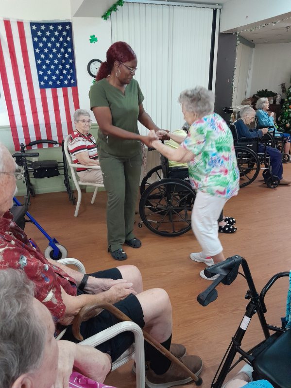 the cutler bay assisted living facility residents dancing